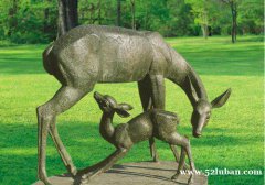 动物埋伏 鹿雕塑 公园雕塑
