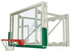 墙壁侧折叠式篮球架 钢化板篮球架 