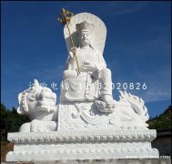 汉白玉地藏菩萨,坐式石雕佛像