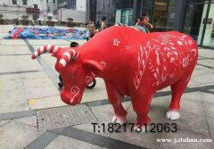 玻璃钢雕塑 动物雕塑彩绘牛