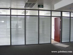 供应办公室玻璃百叶磨砂板面隔断隔墙