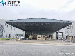 潍坊诸城市安装遮雨仓库帐篷帆布伸缩大型雨棚厂家