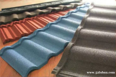 温州彩石金属瓦厂家-屋面瓦坡型屋面轻钢木屋专项使用方格木纹