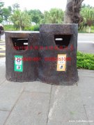 供应四川成都彭州地区混凝土仿树皮垃圾桶